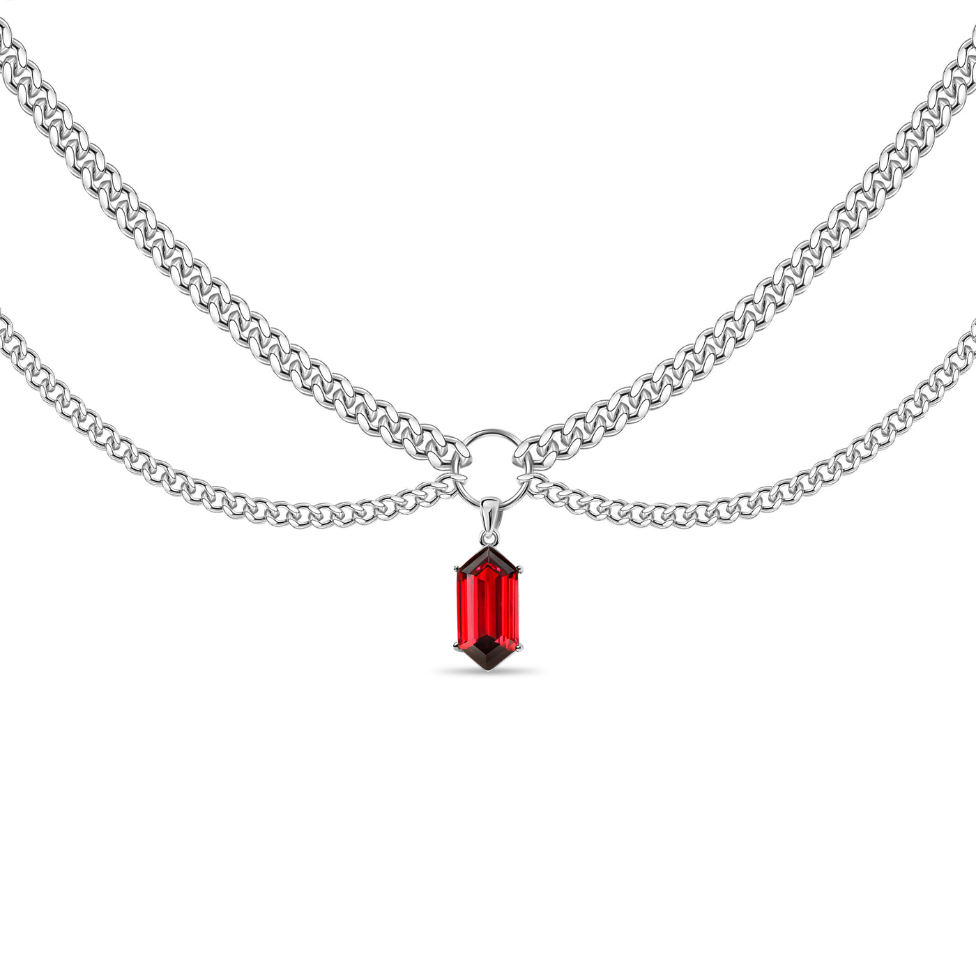 Crystal Double Chain Choker