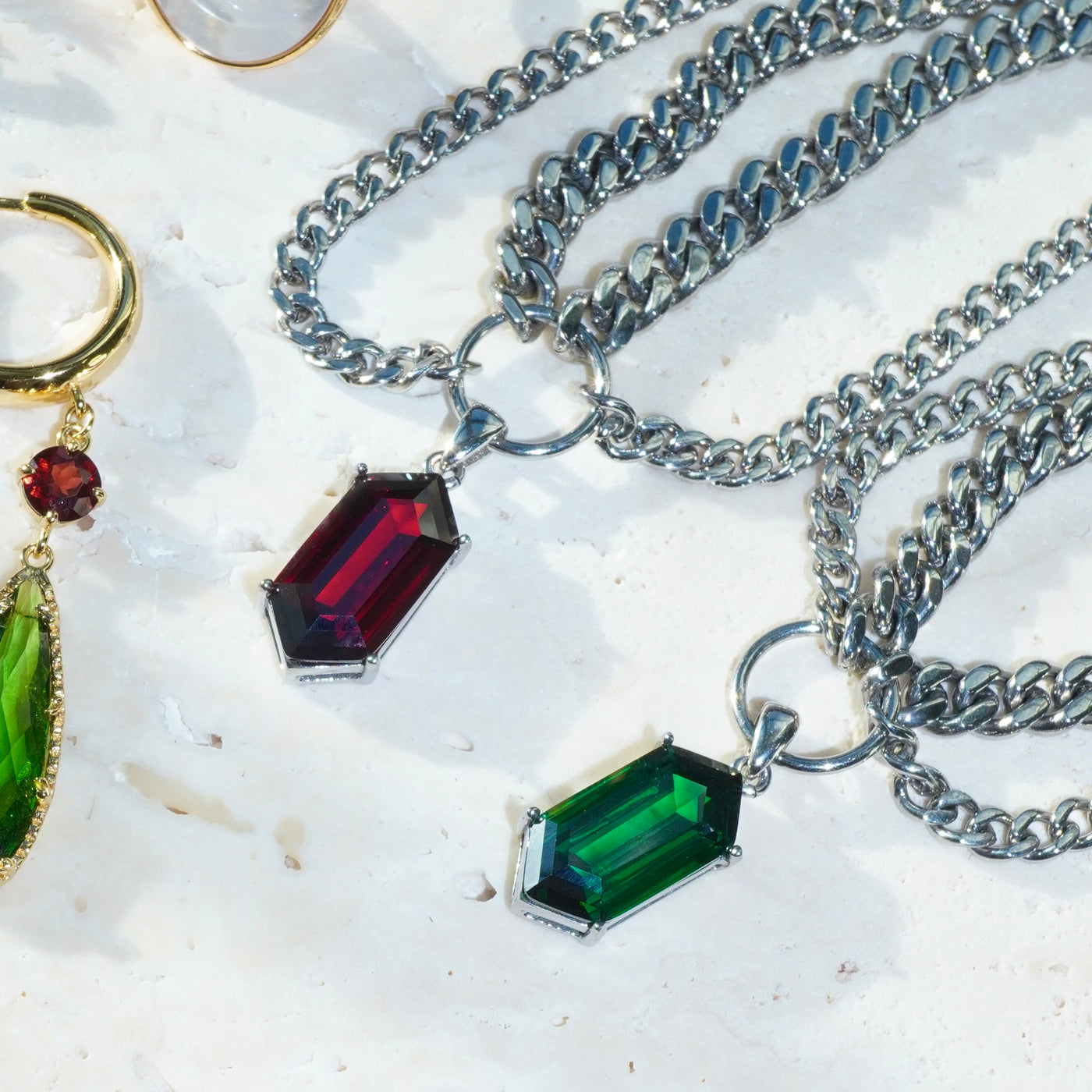 Crystal Double Chain Choker