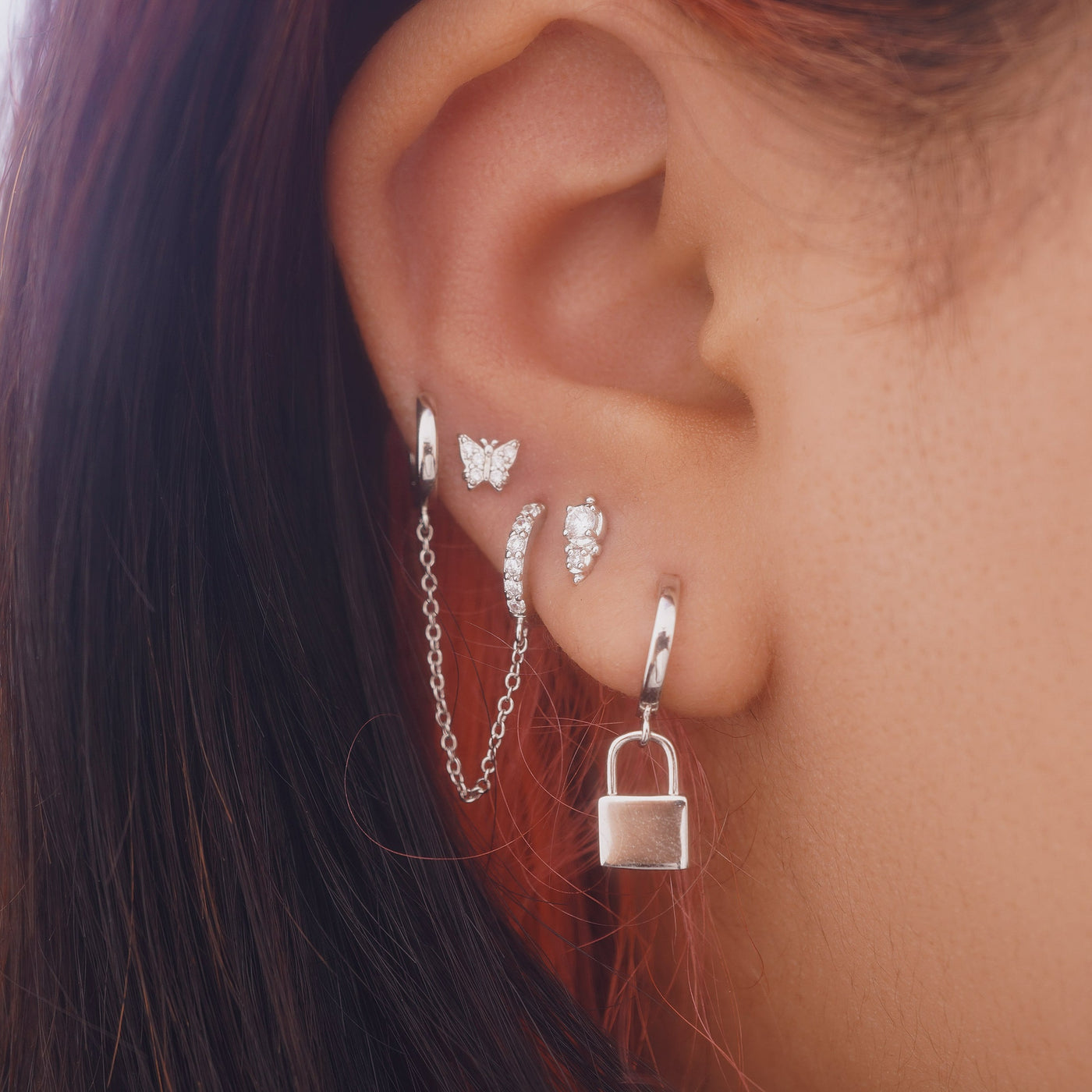 Chain'd Huggie Earring
